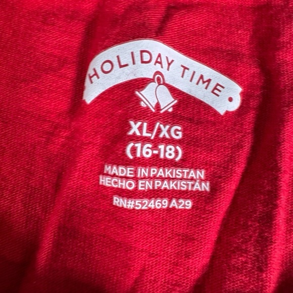 Holiday Time Santa Shirt Women’s XL 16-18 Red Merry Christmas Tee Vintage Look - Picture 4 of 7